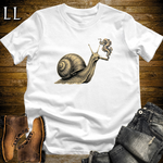 Vintage Cigar Snail T-Shirt White | Funny Animal Tee