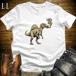 Vintage Cigar Spinosaurus T-Shirt White | Dinosaur Cigar Gift Tee