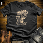 Vintage Cigar Squirrel T-Shirt Black | Animal Lover Gift Tee