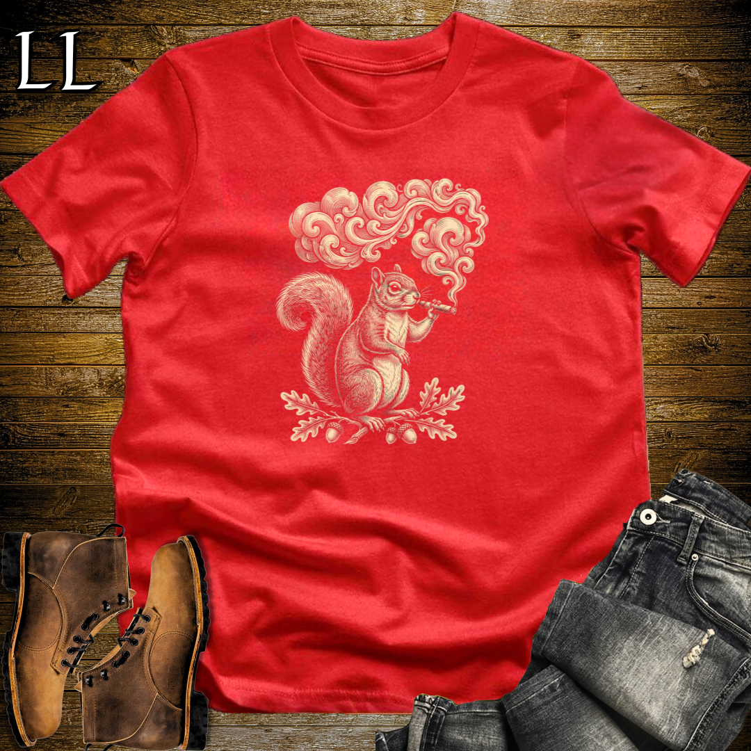 Vintage Cigar Squirrel T-Shirt Red | Animal Lover Gift Tee