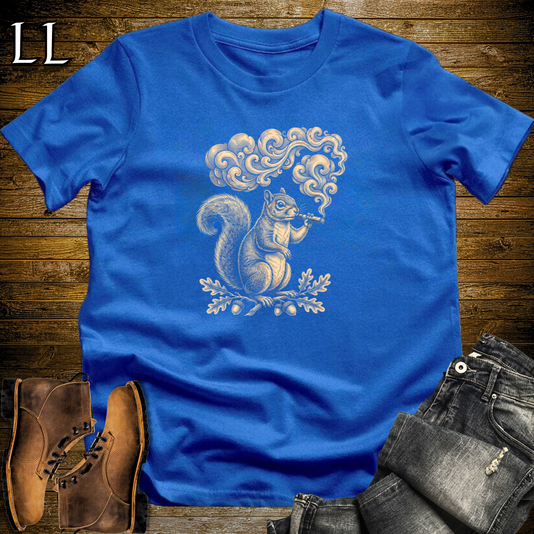 Vintage Cigar Squirrel T-Shirt Royal Blue | Animal Lover Gift Tee