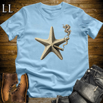 Vintage Cigar Starfish T-Shirt Light Blue | Animal Lover Gift Tee