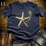 Vintage Cigar Starfish T-Shirt Navy | Animal Lover Gift Tee