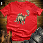 Vintage Cigar Stegosaurus T-Shirt Red | Funny Cigar Dinosaur Tee