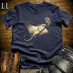 Vintage Cigar Stingray T-Shirt Navy | Animal Graphic Tee