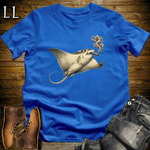 Vintage Cigar Stingray T-Shirt Royal Blue | Animal Graphic Tee