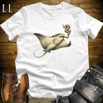 Vintage Cigar Stingray T-Shirt White | Animal Graphic Tee