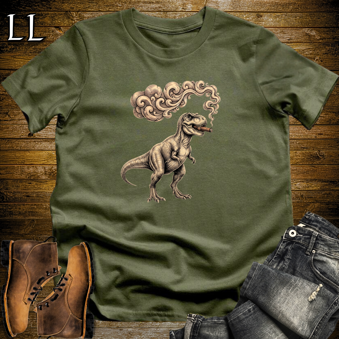 Vintage Cigar T-Rex T-Shirt Military Green | Cigar T-Rex Tee