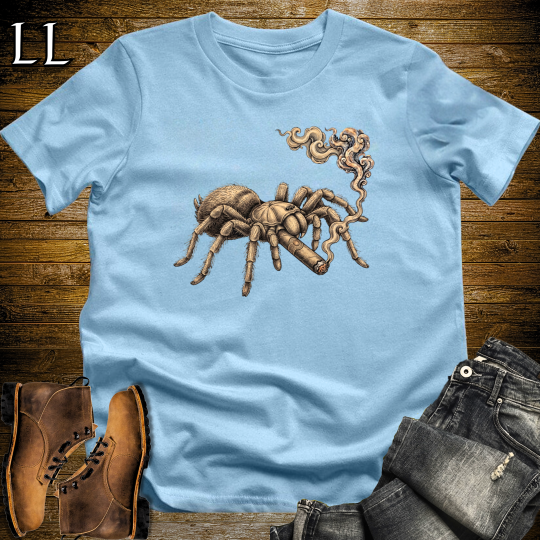 Vintage Cigar Tarantula T-Shirt Light Blue | Cigar Tarantula Animal Tee