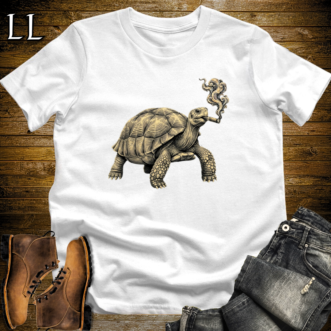 Vintage Cigar Tortoise T-Shirt White | Cigar Tortoise Graphic Tee