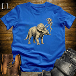 Vintage Cigar Triceratops T-Shirt Royal Blue | Dinosaur Lover Gift Tee