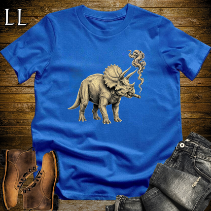 Vintage Cigar Triceratops T-Shirt Royal Blue | Dinosaur Lover Gift Tee
