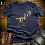 Vintage Cigar Velociraptor T-Shirt Navy | Cigar Velociraptor Dino Tee