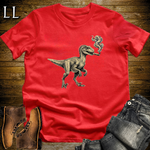 Vintage Cigar Velociraptor T-Shirt Red | Cigar Velociraptor Dino Tee