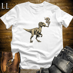 Vintage Cigar Velociraptor T-Shirt White | Cigar Velociraptor Dino Tee