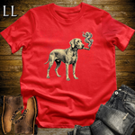 Vintage Cigar Weimaraner T-Shirt Red | Dog Lover Gift Tee
