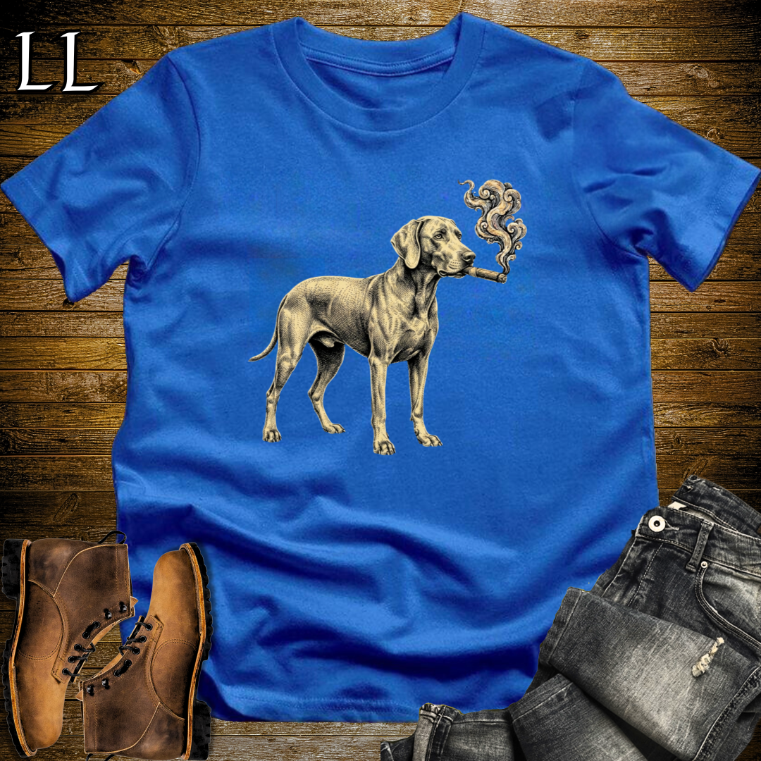 Vintage Cigar Weimaraner T-Shirt Royal | Dog Lover Gift Tee