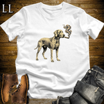 Vintage Cigar Weimaraner T-Shirt White | Dog Lover Gift Tee