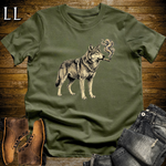 Vintage Cigar Wolf T-Shirt Military Green | Funny Animal Tee