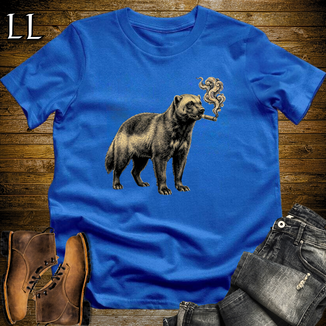 Vintage Cigar Wolverine T-Shirt Royal | Funny Animal Tee