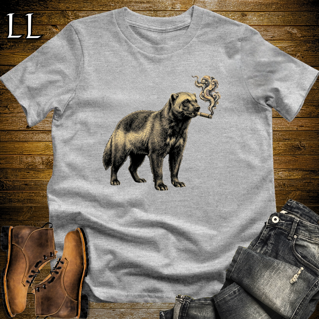 Vintage Cigar Wolverine T-Shirt Sport Grey | Funny Animal Tee