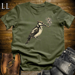 Vintage Cigar Woodpecker T-Shirt Military Green | Funny Cigar Bird Tee