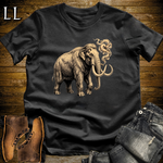 Vintage Cigar Woolly Mammoth T-Shirt Black | Animal Graphic Tee