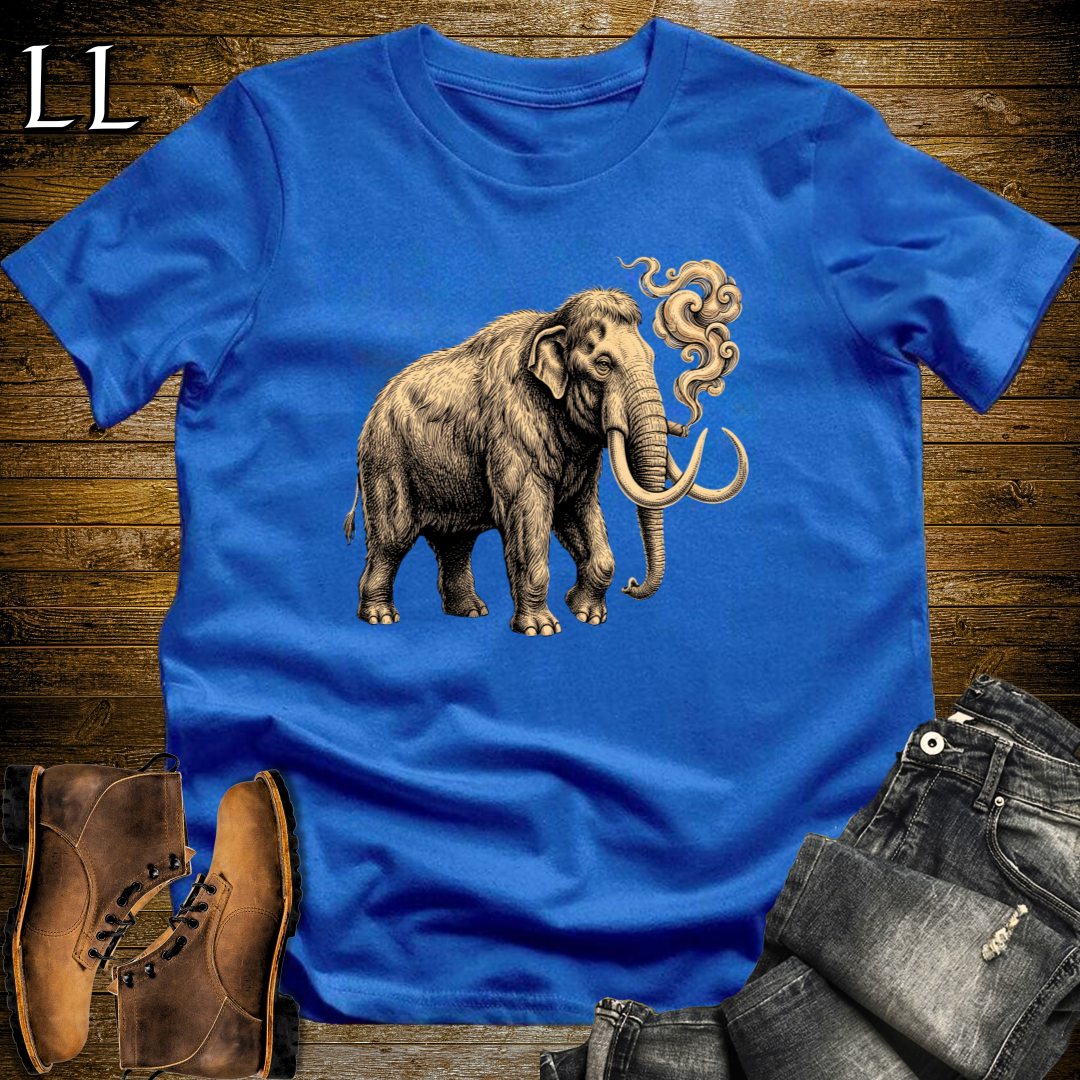 Vintage Cigar Woolly Mammoth T-Shirt Royal Blue | Animal Graphic Tee