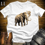 Vintage Cigar Woolly Mammoth T-Shirt White | Animal Graphic Tee