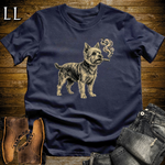 Vintage Cigar Yorkshire Terrier T-Shirt Navy | Cigar Yorkie Graphic Tee