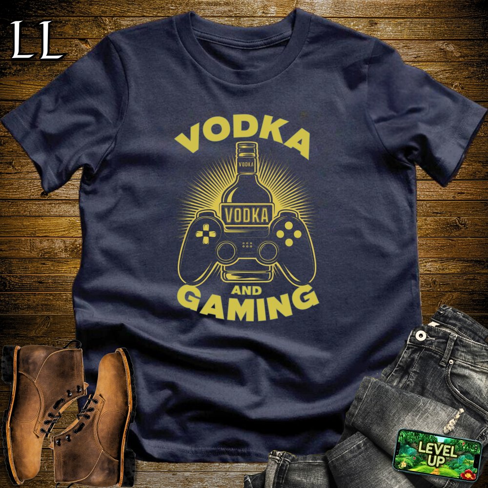 Vodka and Gaming Softstyle Tee - Navy - LegacyLayers