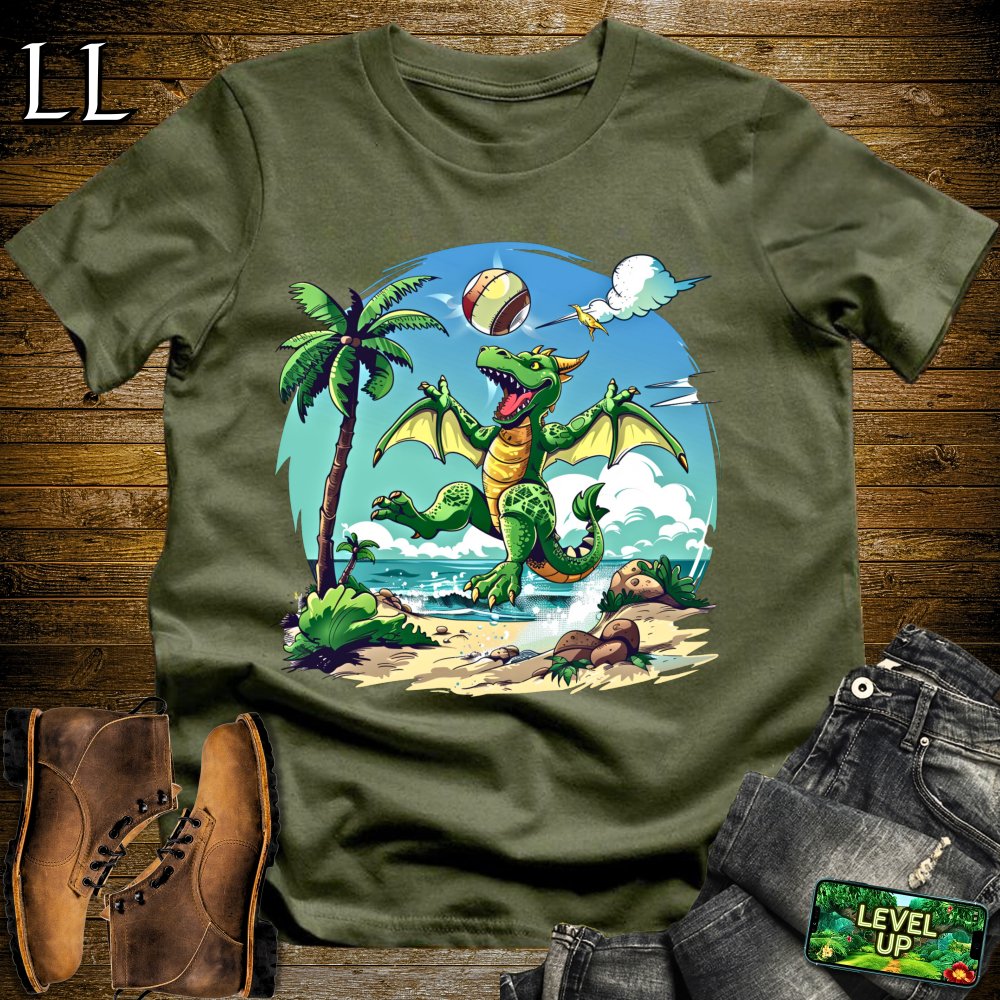 Volleyball Dragon Softstyle Tee - Military Green - LegacyLayers