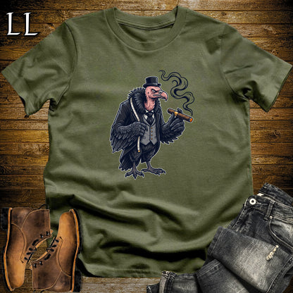 Vulture Mortician Cigar T-Shirt Military Green | Vulture Cigar Halloween Tee