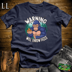 Warning Will Throw Feces Gorilla - Navy - LegacyLayers