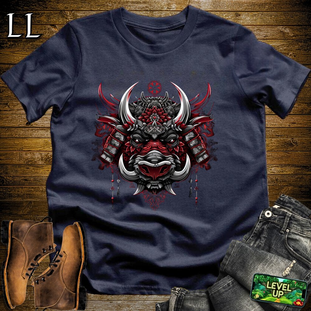 Warthog Samurai Softstyle Tee Navy | Animal Warrior Tee