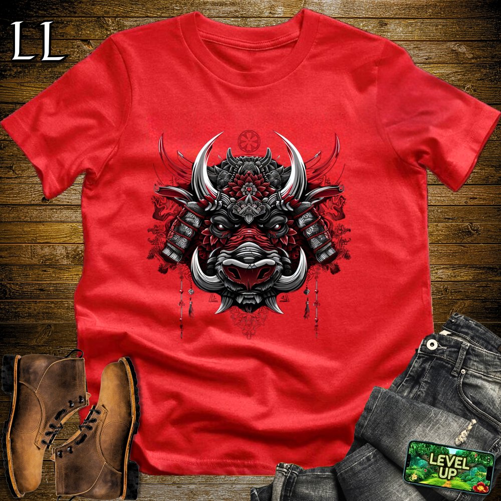 Warthog Samurai Softstyle Tee Red | Animal Warrior Tee