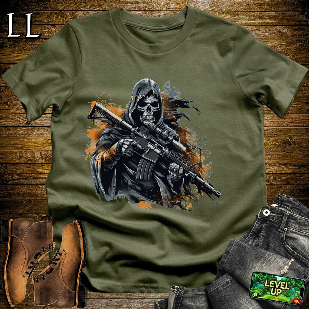 Warzone Grim Reaper Softstyle Tee - Military Green - LegacyLayers