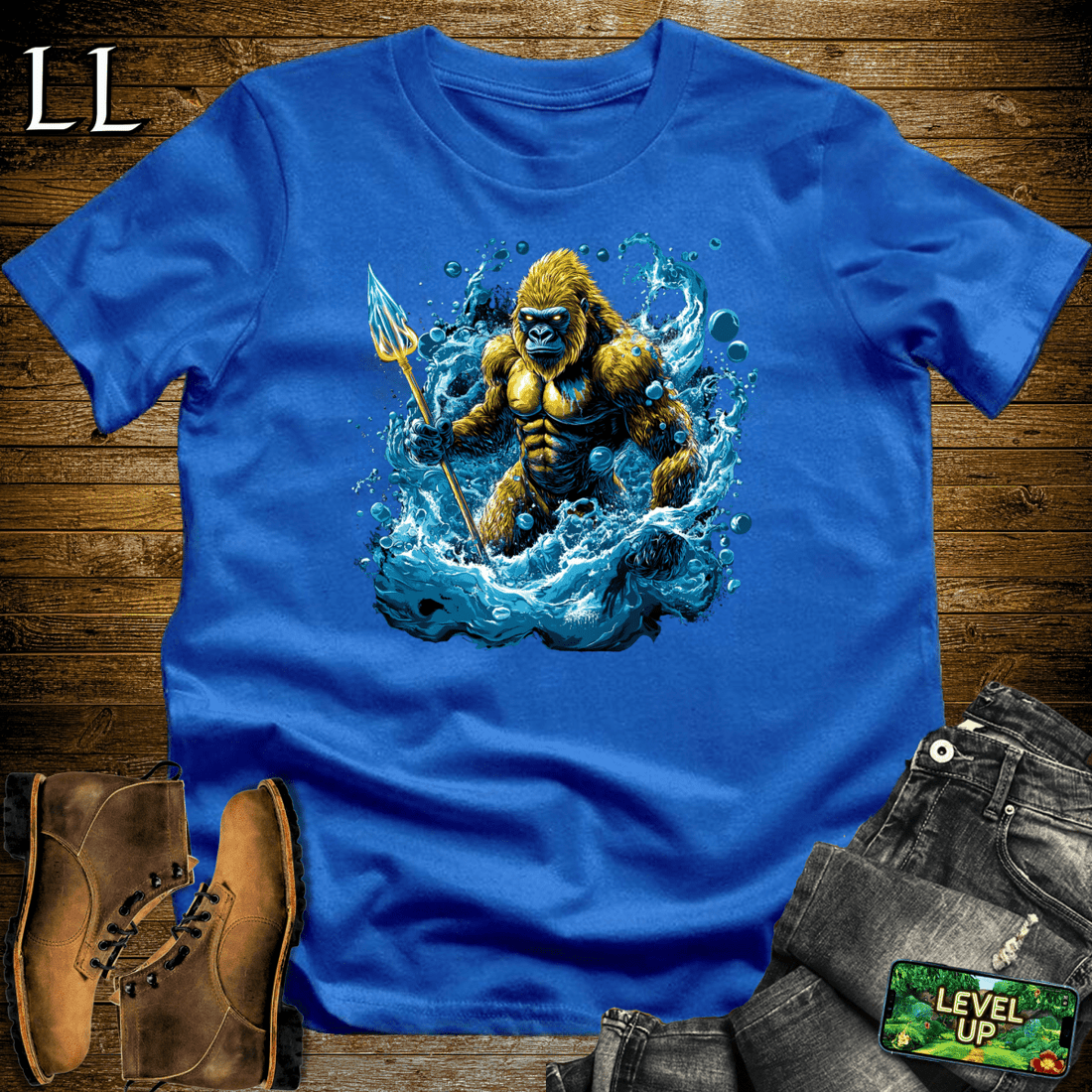 Water Gorilla Softstyle Tee Royal | Funny Water Sports Tee