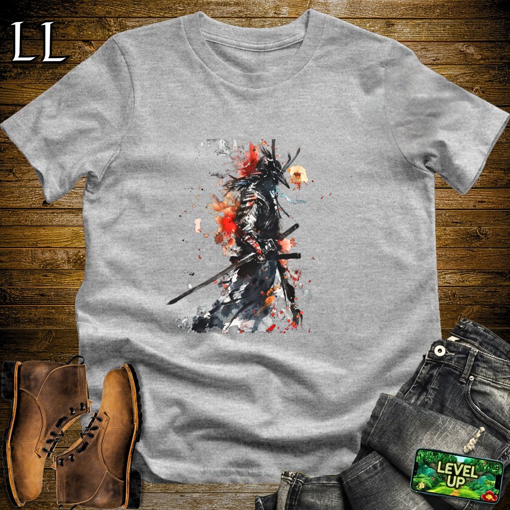 Watercolor Samurai Softstyle Tee Sport Grey | Artistic Warrior Tee