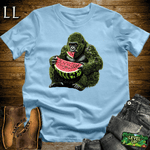 Watermelon Gorilla Softstyle Tee Light Blue | Funny Fruit Gorilla Tee
