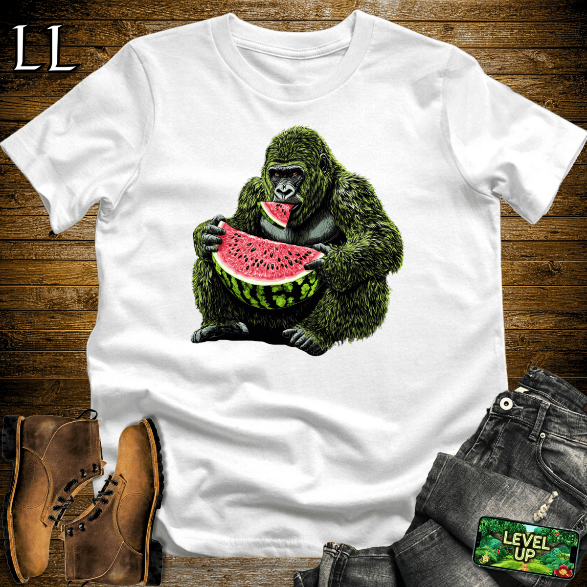 Watermelon Gorilla Softstyle Tee - White - LegacyLayers