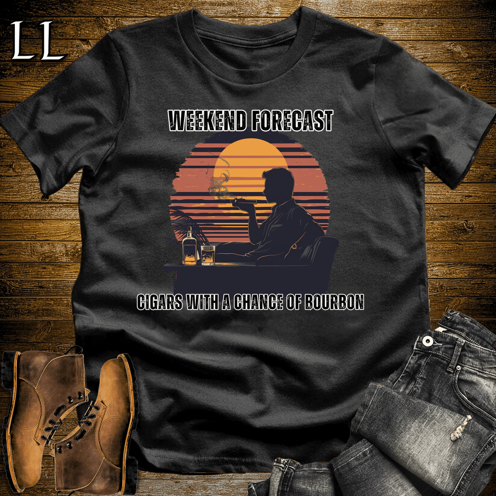Weekend Forecast Cigar Softstyle T-Shirt Black | Cigar Gift