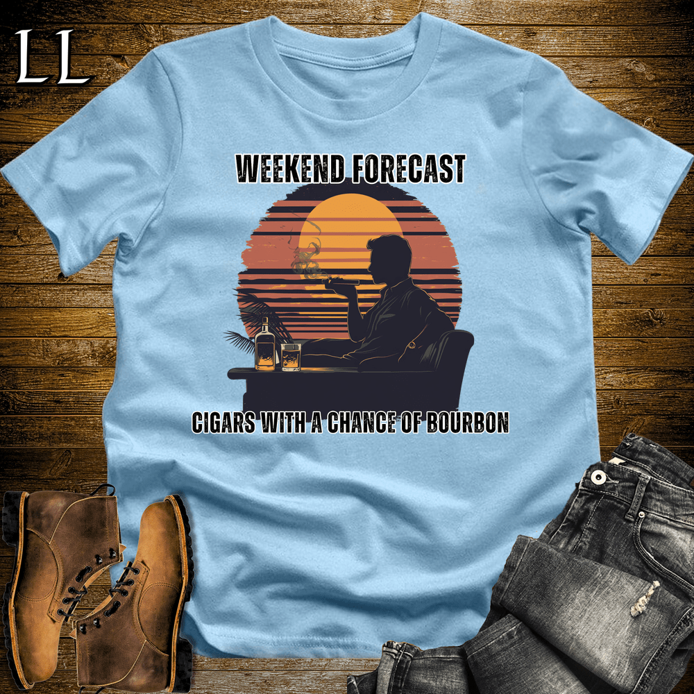 Weekend Forecast Cigar Softstyle T-Shirt Light Blue | Cigar Gift