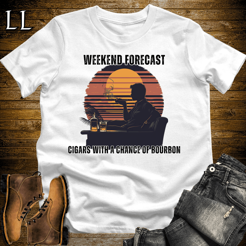 Weekend Forecast Cigar Softstyle T-Shirt White | Cigar Gift