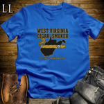 West Virginia Cigar Smoker T-Shirt Royal Blue | WV Cigar Gift