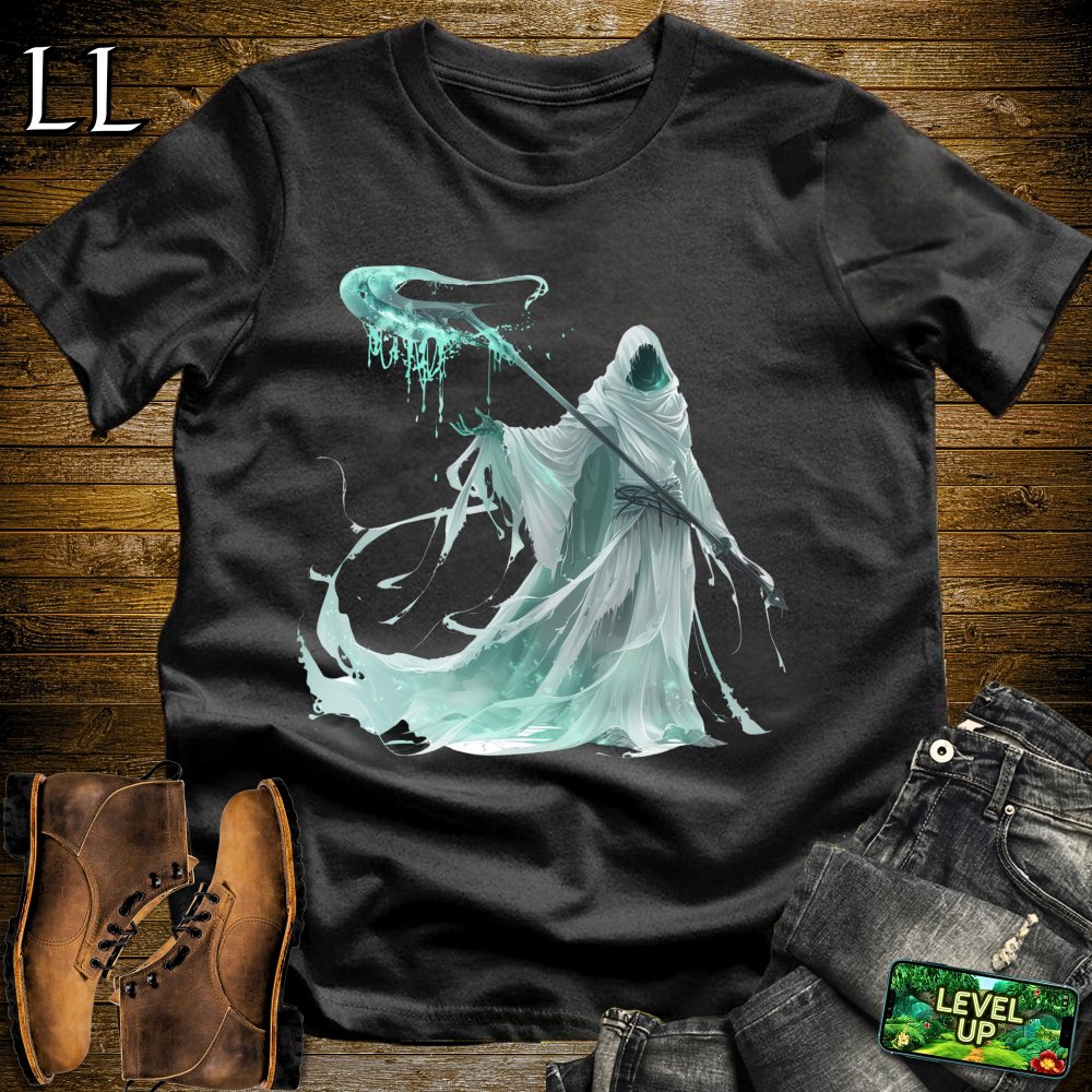 White Grim Reaper Softstyle Tee - Black - LegacyLayers