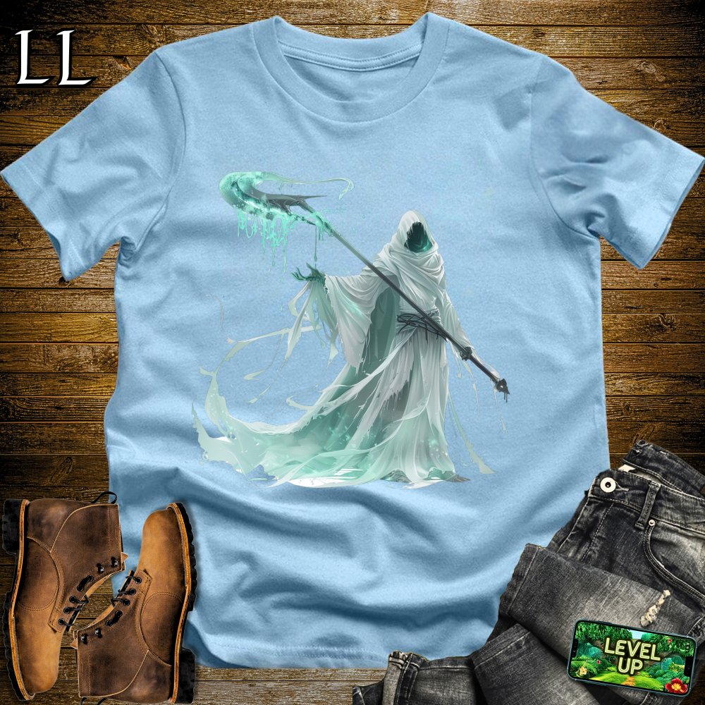 White Grim Reaper Softstyle Tee - Light Blue - LegacyLayers