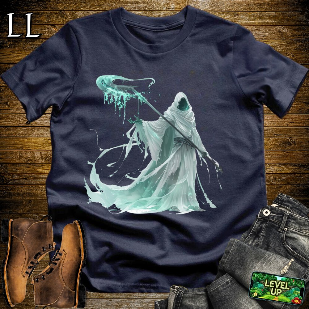 White Grim Reaper Softstyle Tee - Navy - LegacyLayers