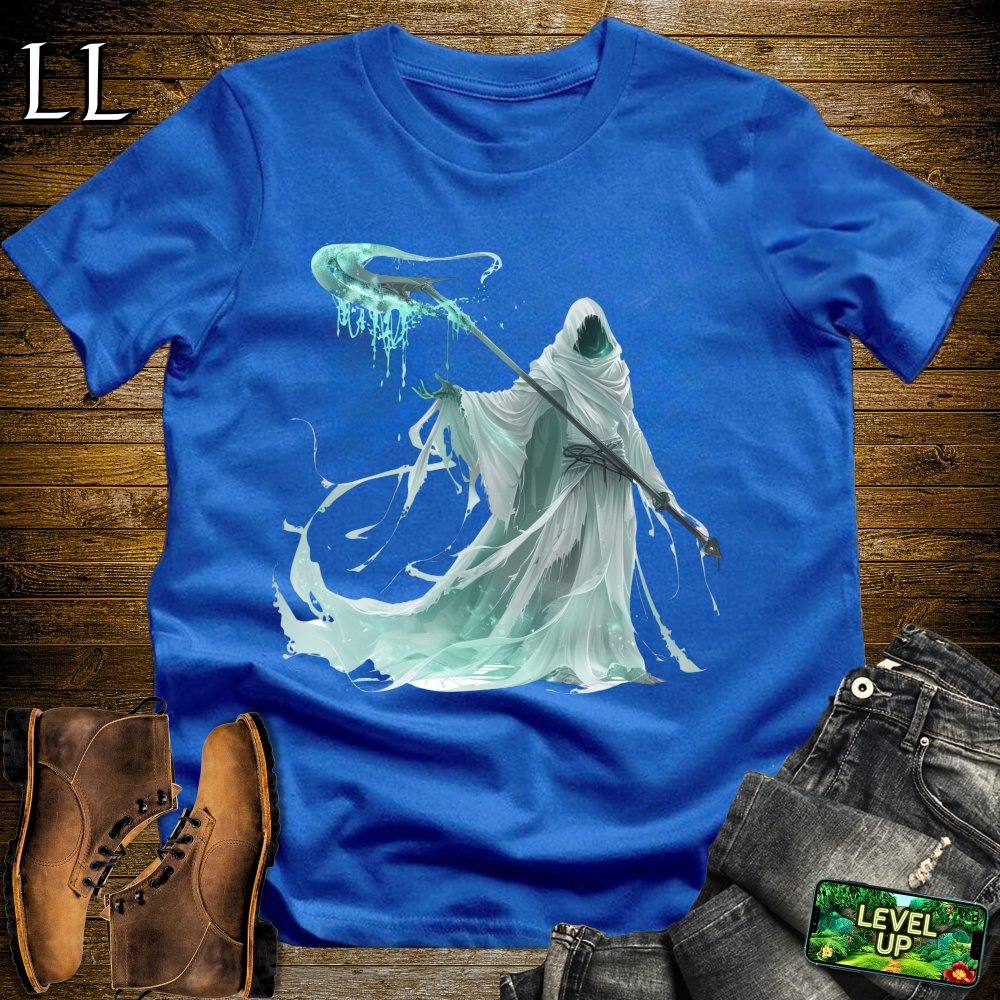 White Grim Reaper Softstyle Tee - Royal - LegacyLayers