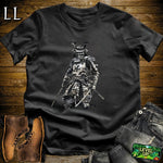 White Samurai Softstyle Tee Black | Minimalist Warrior Tee